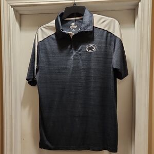 Penn State Navy Blue Polo Shirt with White Shoulder Accent